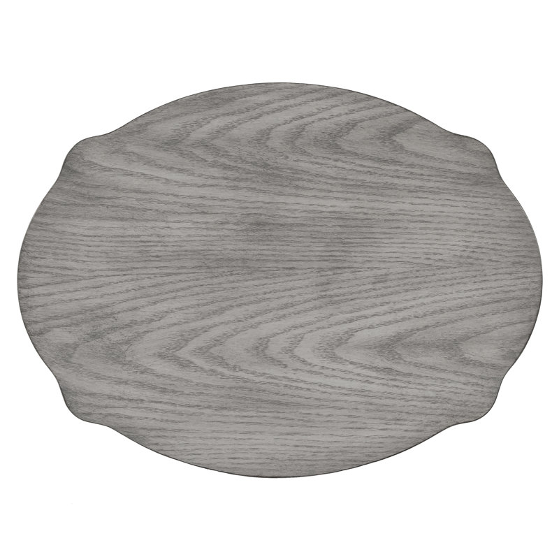 Jarvis Oval 2-Drawer Side Table, Gray