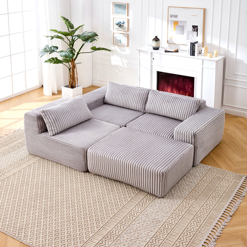 Canapé modulaire Modern, Gris clair