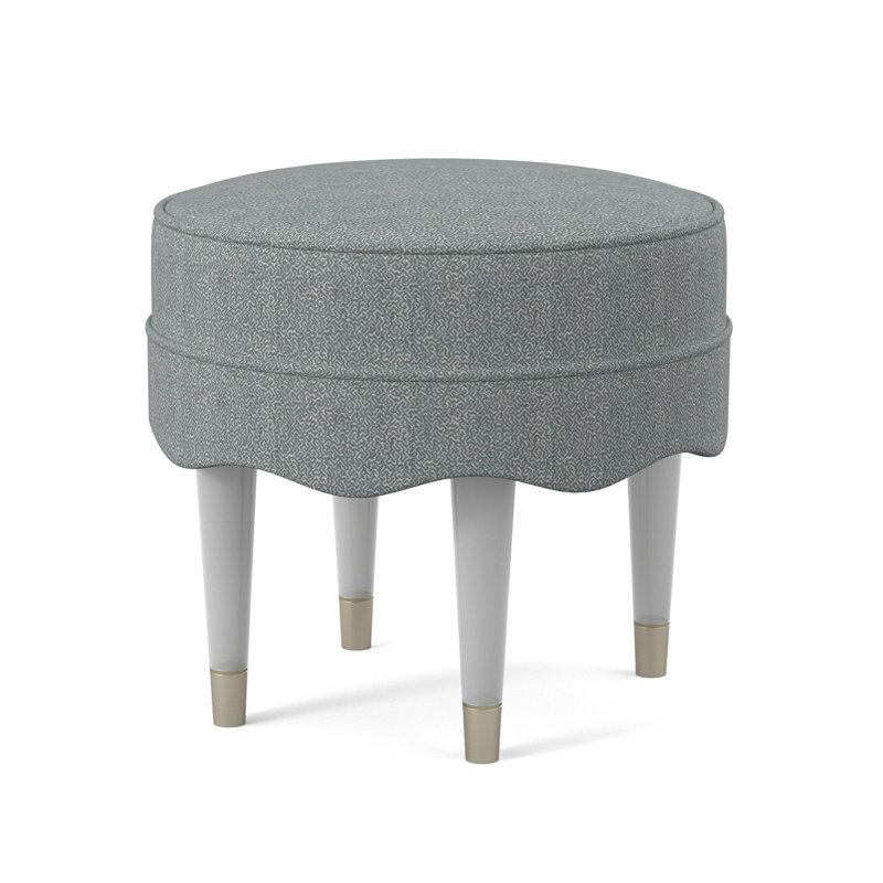 Ripple Round Ottoman, Maya Cyan
