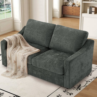 67" Upholstered Loveseat Modern Sofa With Thickened Cushions, Comfy Chenille 2-Seater Couch With Wider Armrests For Bedroom, Apartment, Office