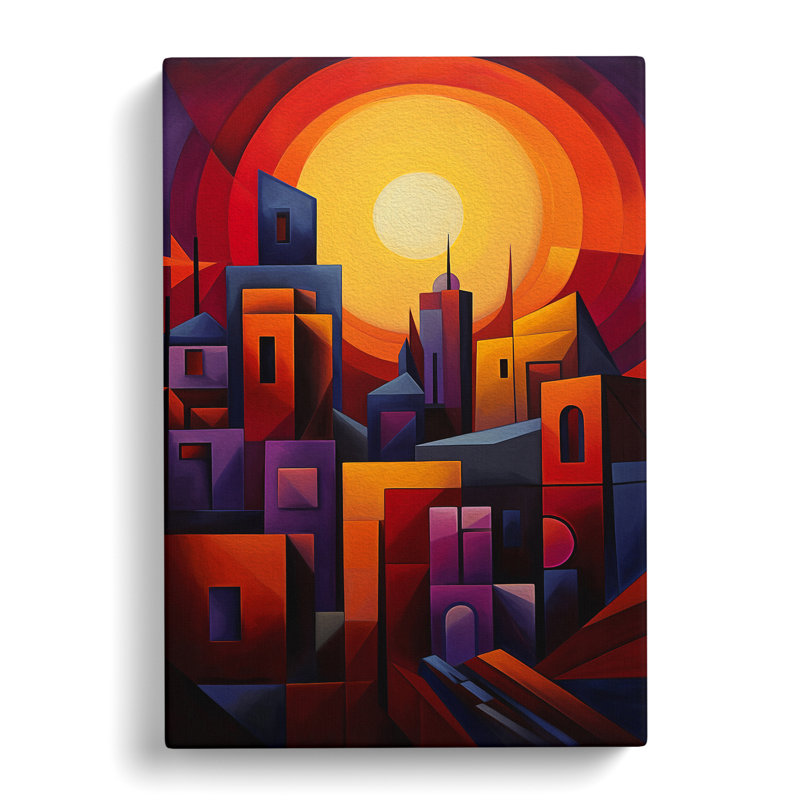 Sunset Cubism - Print, 50cm H x 35cm W x 3cm D