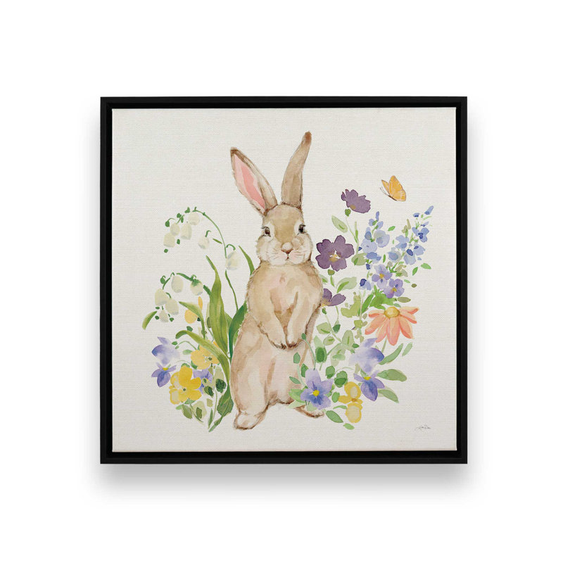 «Spring Celebration II» par Katrina Pete, reproduction d'art sur toile, Noir, Cadre flottant, H 12 po x l 12 po