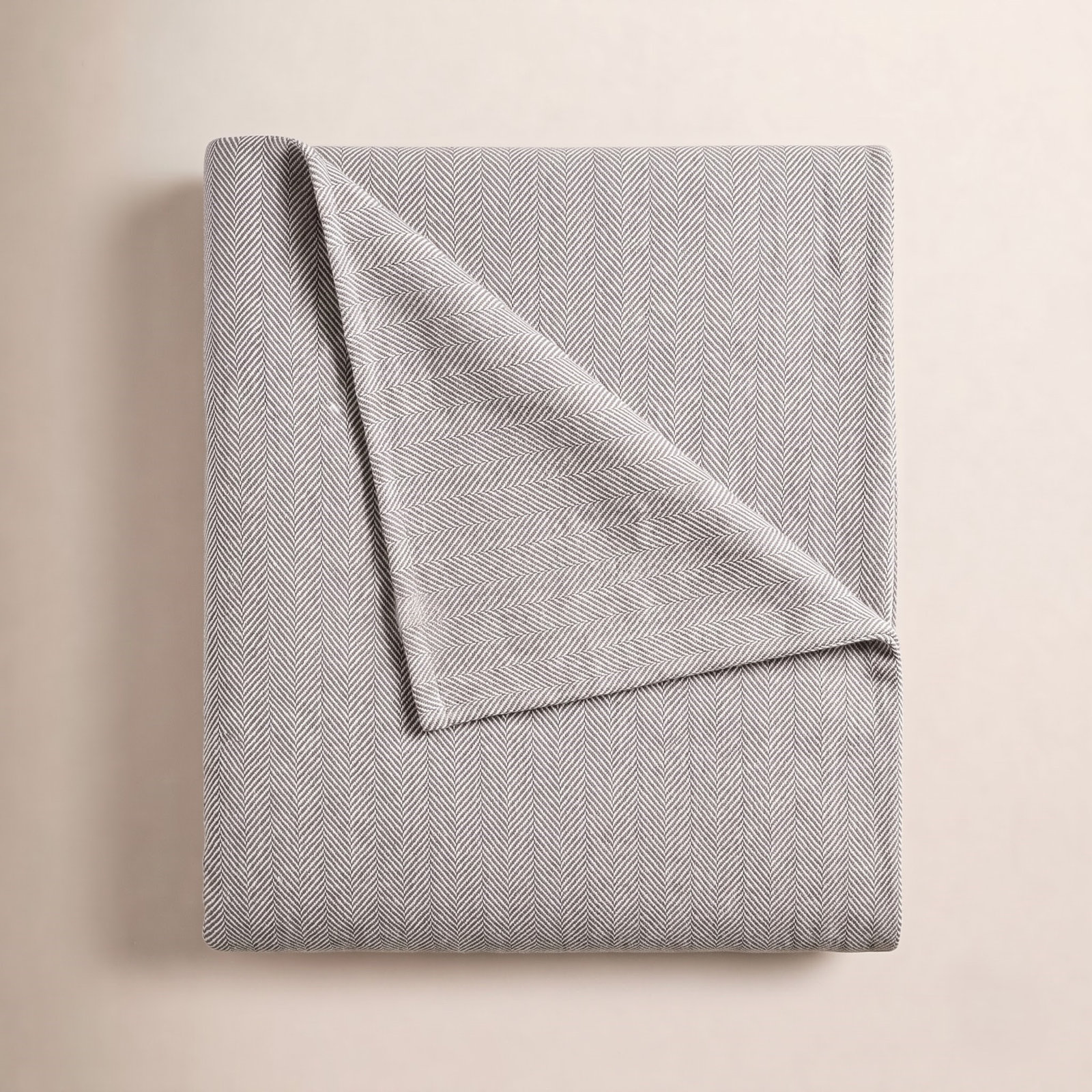 Orson Cotton Throw Blanket, Pearl Gray