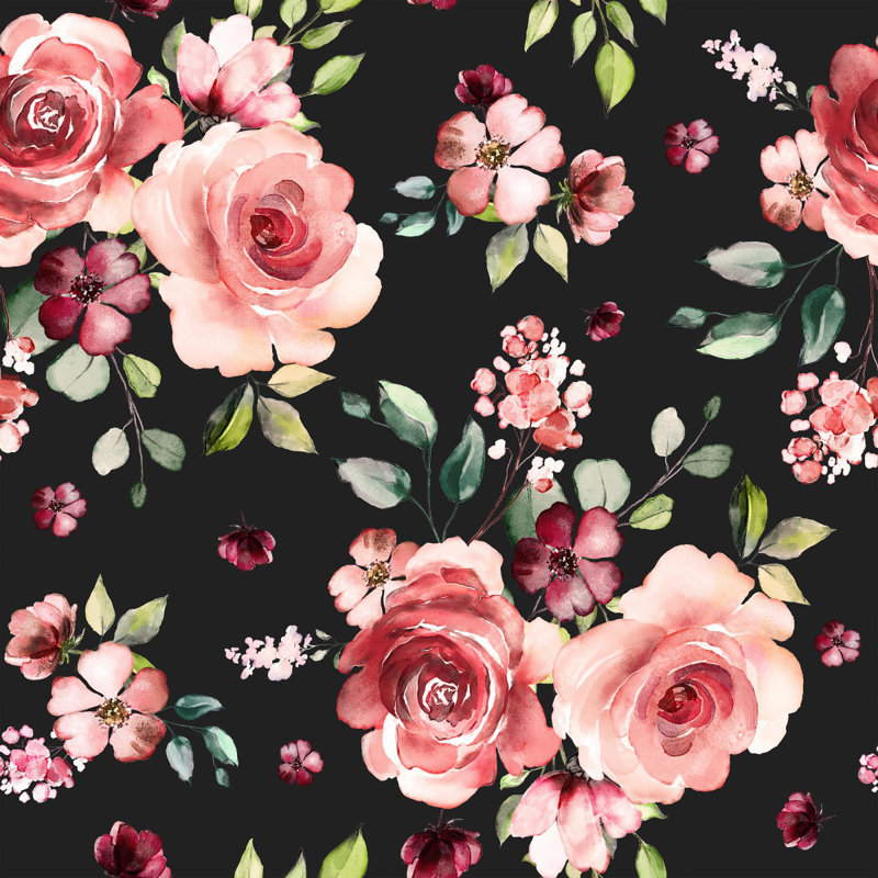 Peel & Stick Floral Wall Mural, 10.42' W x 10.42' L