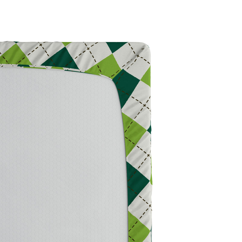 Microfiber Geometric Fitted Sheet, Queen Fitted Sheet
