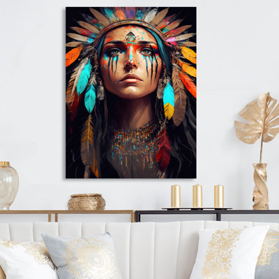Art coloré de femme amérindienne colorée II