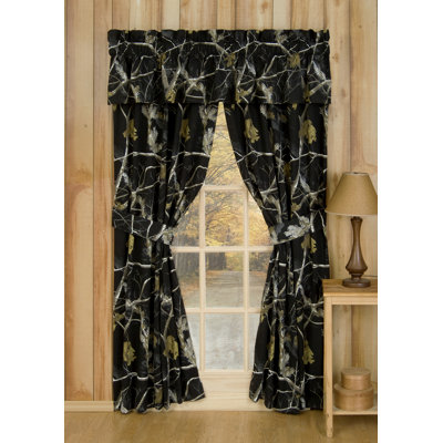Rideau à tringle camouflage et chasse camouflage 100% polycoton noir Realtree AP 42 po x 87 po