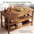 63" Solid Wood Counter Height Bar Table with Storage
