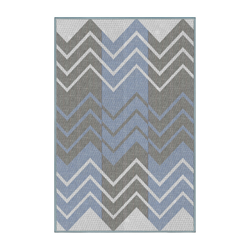 Tapis bleu/gris à motifs, Rectangle 2 pi x 3 pi