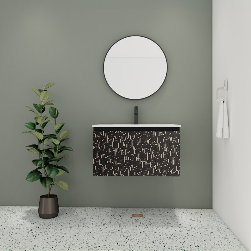 Ensemble de meuble-lavabo simple 30 po avec plateau en céramique Daschel