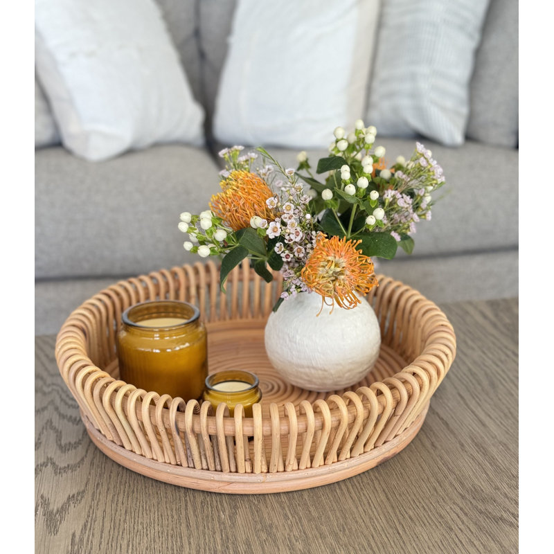 Centre de table rond en rotin Carsen