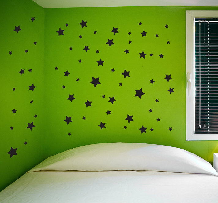 Décalcomanie murale nuit starry, H 21 po x l 72 po x P 0,01 po, Noir