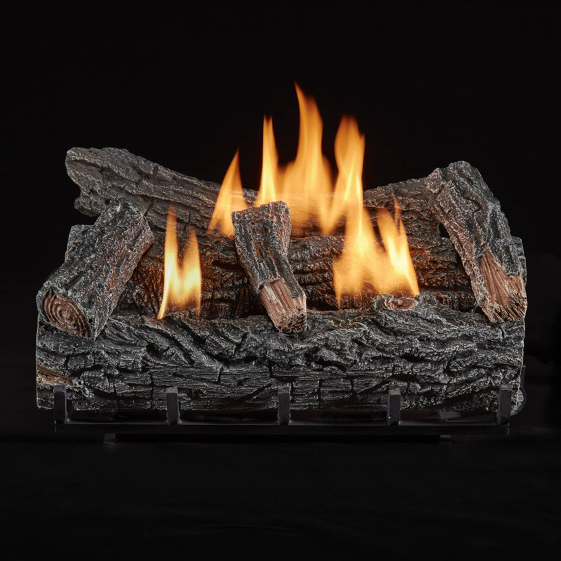 Duluth Forge Ventless Log Set Winter Oak, 32,000 BTU, T-Stat Control , Propane