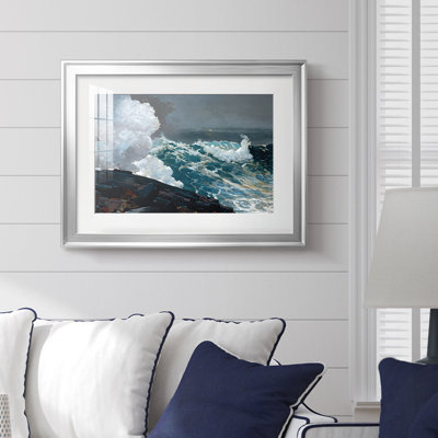 Northeaster-Winslow Homer - reproduction encadrée avec passe-partout et verre - 1895