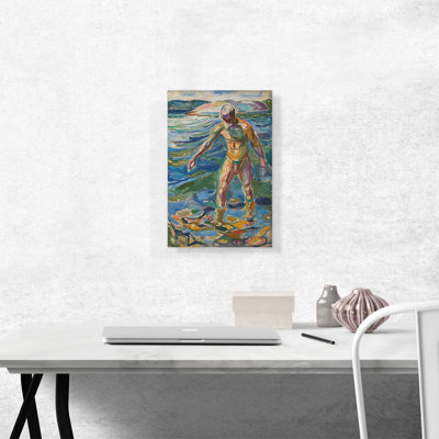 «Bathing Man» par Edvard Munch, reproduction d'art sur toile tendue