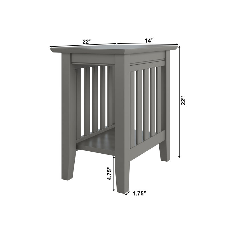 Table de bout en bois massif Jarrah, Gris