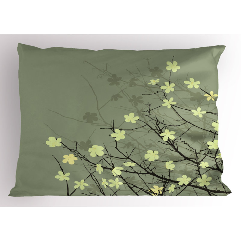Ensemble de 2 taies décoratives à motif floral Ambesonne - brun beige, H 20 po x l 26 po
