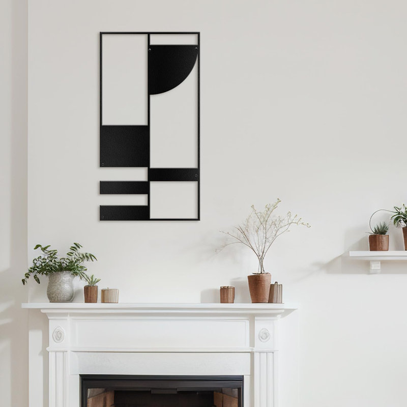 Wall Decor Metal, Black, 30" H x 15" W x 0.05" D