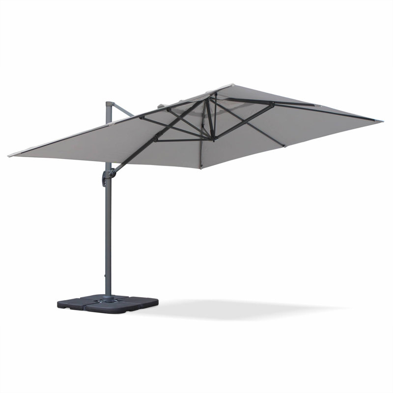 Alaisia 300cm Cantilever Parasol, 272cm H x 300cm W x 400cm D, Brown