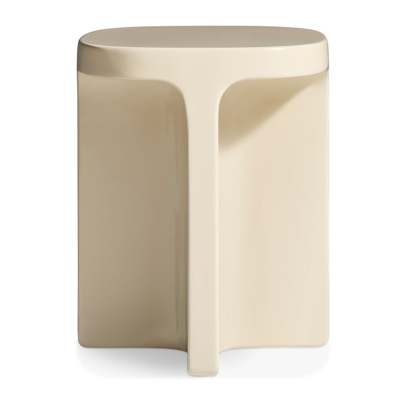 Small Talk Outdoor Side Table, 17" H x 16" W x 14" D, Ivory