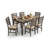 Mereworth 7 Piece Dining Table Set | Rectangular Wood Top and 6 Ladder-Back Chairs | Dual Tone Weathered White Brown-935137874-931307553