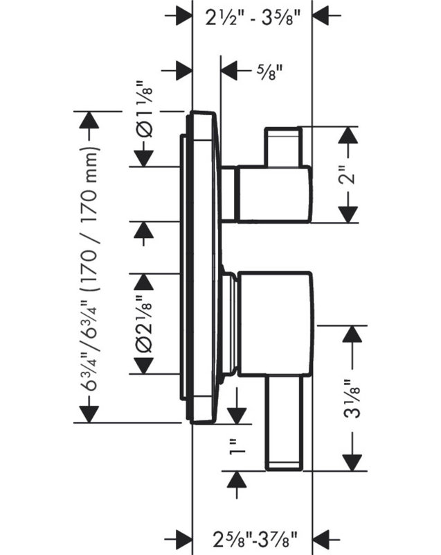 Ecostat Modern Pressure Shower Faucet Trim, Brushed Nickel
