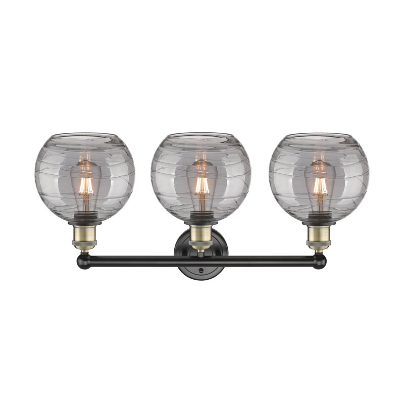 Essex 3 - Light Dimmable Vanity Light, Black Antique Brass, Light Smoke