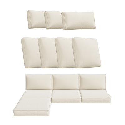 4" High-Density Fabric Outdoor Sectional Cushions (Set of 4)