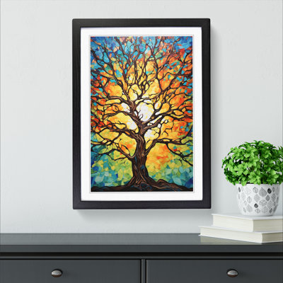 Oak Tree Expressionism - Single Picture Frame Print on Wood