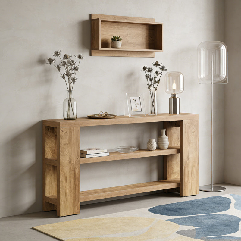 Table console en bois à 3 niveaux