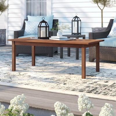 Alyisa Rectangular Eucalyptus Outdoor Coffee Table