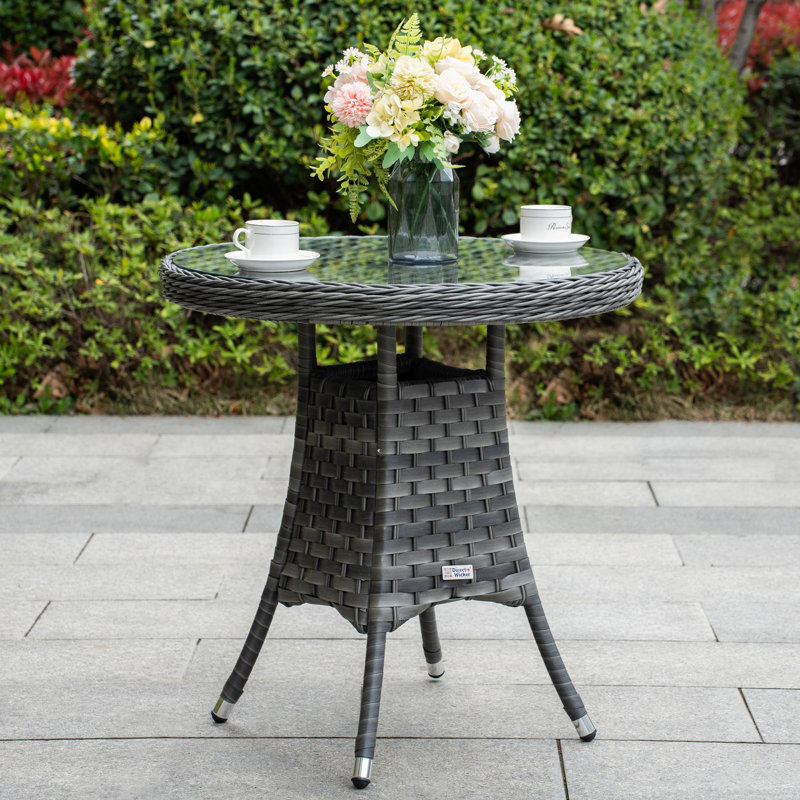 Table de patio en osier Joseph, Gris
