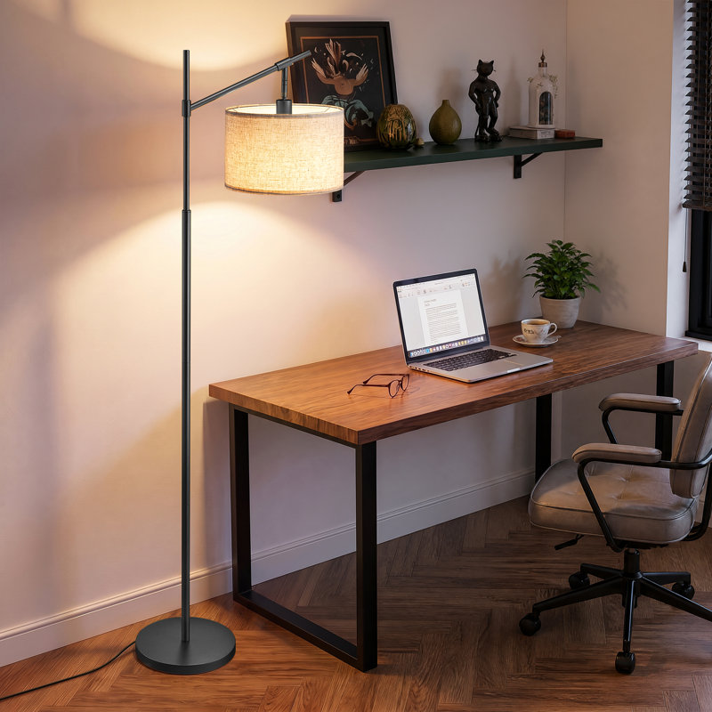 Lampe sur pied arquée 63,8 po Banty, Noir, noir, noir, noir