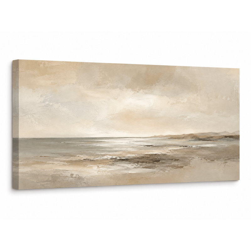 Ingeburg enveloppé d'horizon côtier beige chaud, L 40 po x H 20 po x P 1,5 po