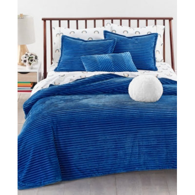 Ensemble d'édredon en microfibre bleu 3 pièces