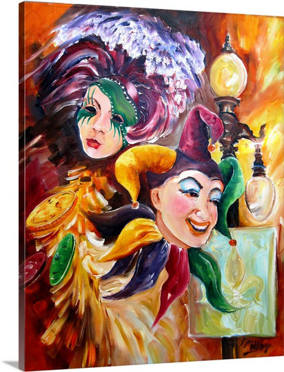 «Dacian Mardi Gras Images» par Diane Millsap, reproduction d'art sur toile, H 30 po x l 24 po x P 1,25 po