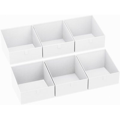 Bacs de rangement en tissu pour l'organisation de garde-robe - Paquet de 6 paniers de rangement trapézoïdaux avec poignées, bacs pliables pour vêtements, jouets, serviettes et articles essentiels pour la maison