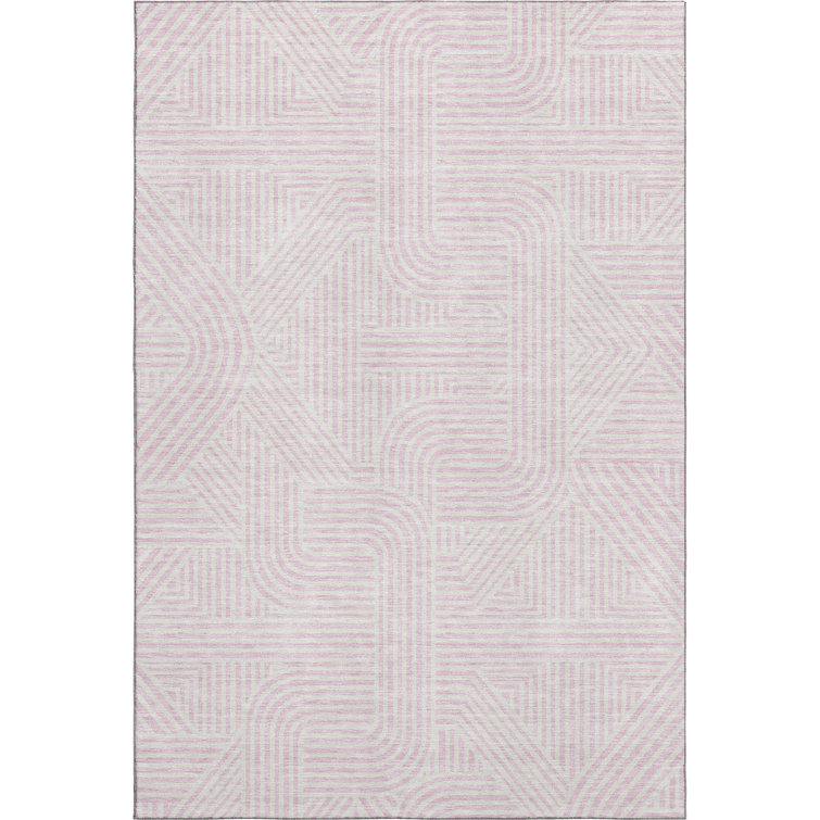Premium Machine Washable Prisco Pink Rug