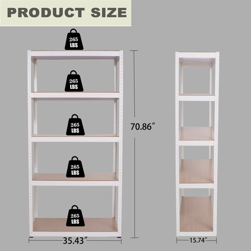 Étagère à livres en acier H 47,2 "x l 23,6" Nazam, Blanc