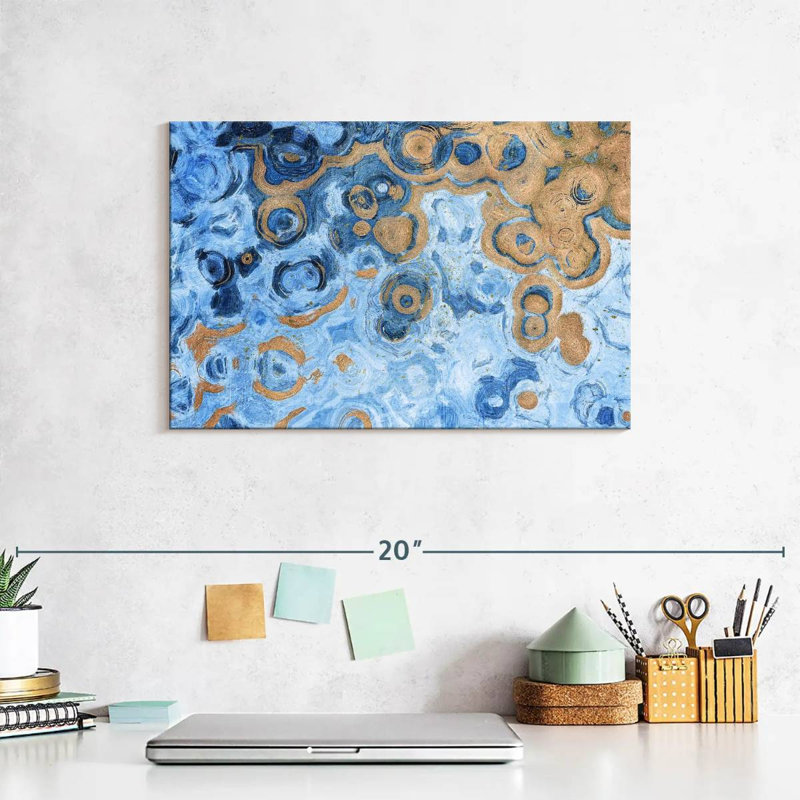 Avery Abstract Blue Sea, 8" H x 12" W