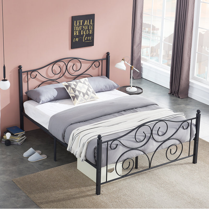 Auxter Steel Piece Bedroom Set, Queen, Brown