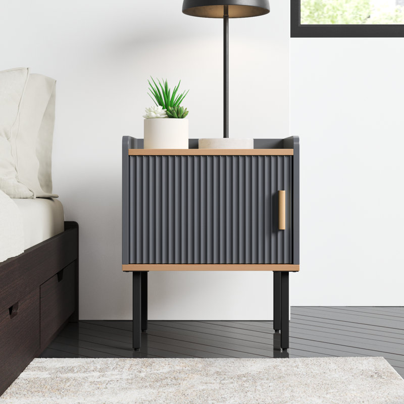 Cariad 18'' W Manufactured Wood/Steel Nightstand