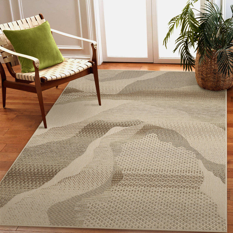 Marjarie Landscape Indoor/Outdoor Area Rug, Rectangle 6'6" x 9'4"