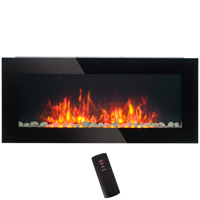 Foyer électrique 41,3 "1500W avec effet de flamme 7 couleurs, noir