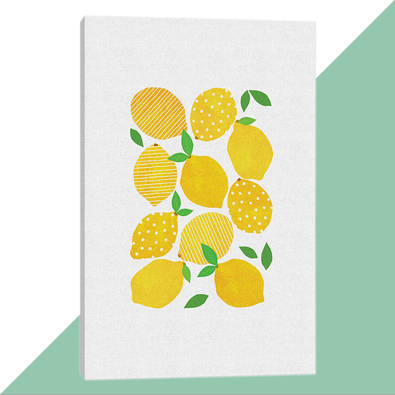 « citron de la foule »-reproduction d’impression sur toile enroulée, H 26 po x l 18 po x P 1,5 po, Toile avec cadre noir