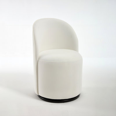 Ensemble de 1 fauteuil demi-tonneau de cuisine et de salle à manger rembourré, fauteuil de salle à manger rond moderne en velours de style Mid-Century, fauteuil d'appoint à 360 degrés pivotant et confortable pour le salon de la chambre à coucher