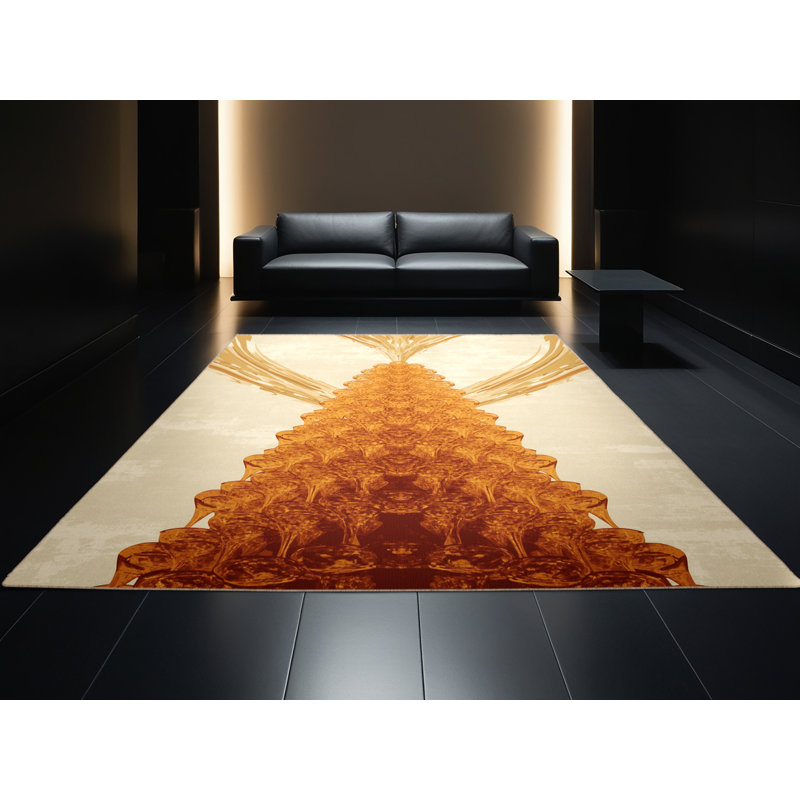Machine Washable Easton Champagne Tower Posh & Luxe Rug in Beige – Beige Binding, 5x8