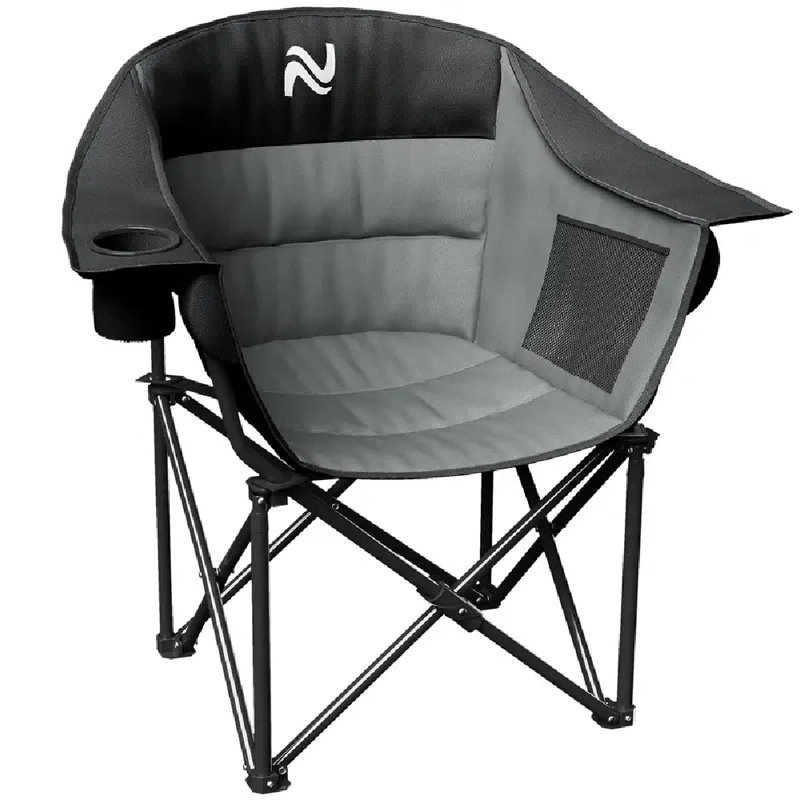 Camping Chair Oversized, Outdoor Portable Folding Chairs For Outdoor Sports, Camping, Patio, And Picnics, Black