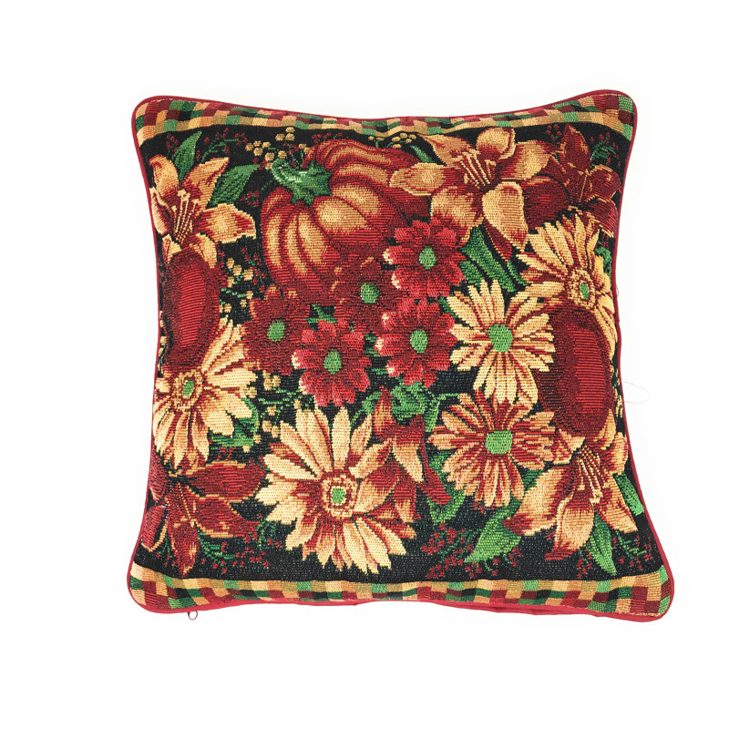 Floral Cotton Blend Reversible Pillow Cover