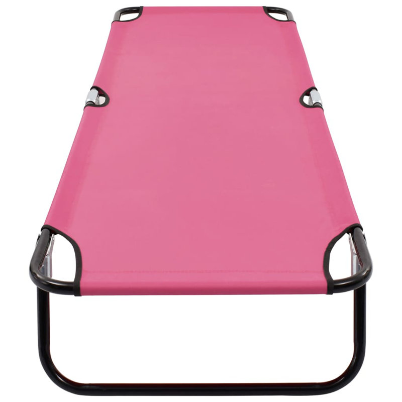 Natchez Folding Sunlounger Outdoor Cot, Pink